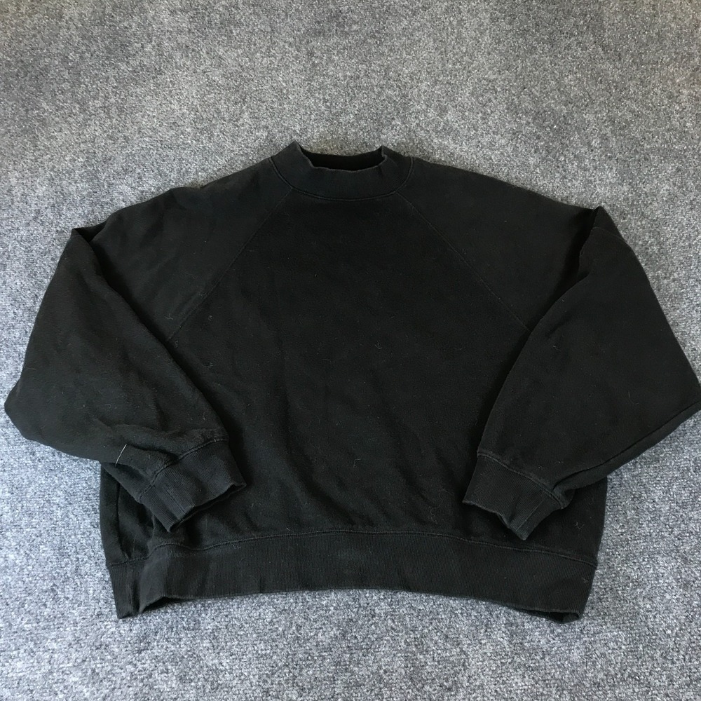 Victoria's Secret Pink Sweatshirt Women's Large Black Fleece Lined Raglan Sleeve